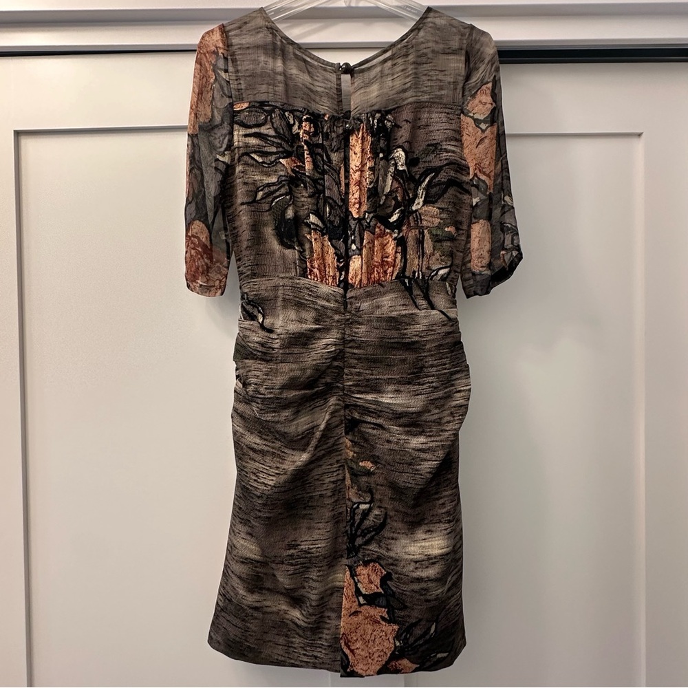 Anthropologie Tracy Reese Van Gogh Silk Dress Floral Size 2 - Picture 8 of 15